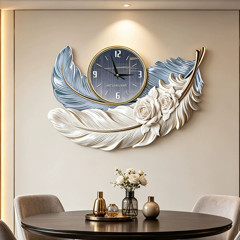 Luxury Watch Wall Clock - High-end Feather Design Wall Clock Luxury