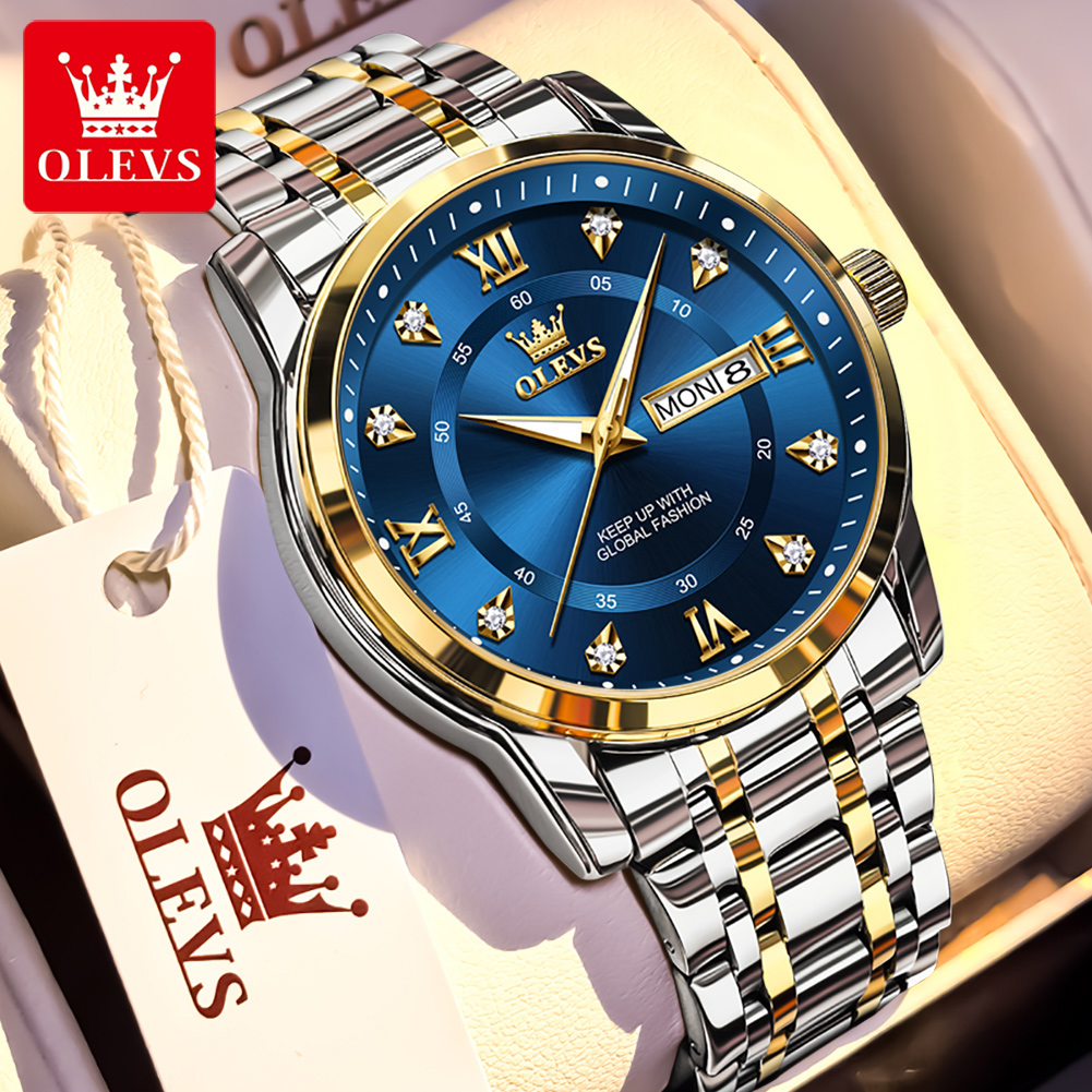 Luxury Quartz Watch Brands - OLEVS Brand Fashion men's watches stainless