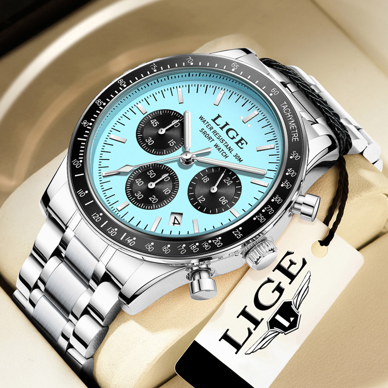 Luxury Watch Organizer For Men - LIGE Top Brand Luxury New Men