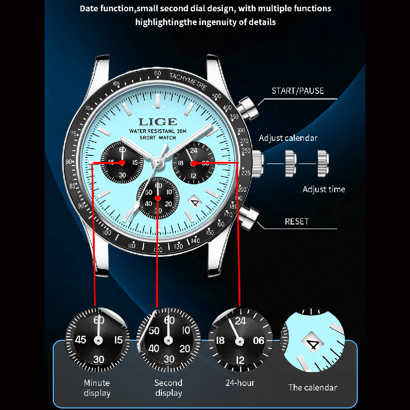 LIGE Mens Wristwatch 2026 Casu - Luxury Watch Organizer For Men recension och pris
