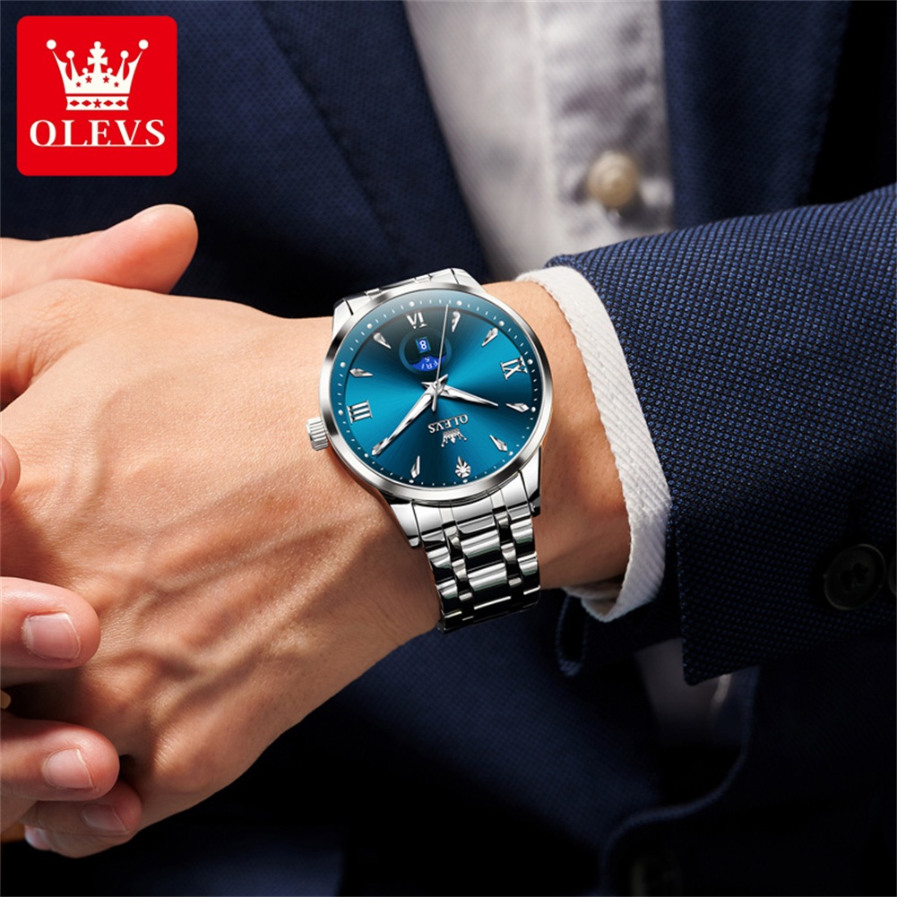 OLEVS Moon Phase men's watches - Luxury Quartz Watch Brands recension och pris