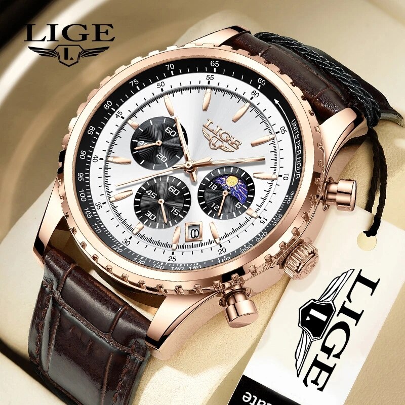 LIGE New Mens Watches Top Bran - Luxury Watch Organizer For Men recension och pris