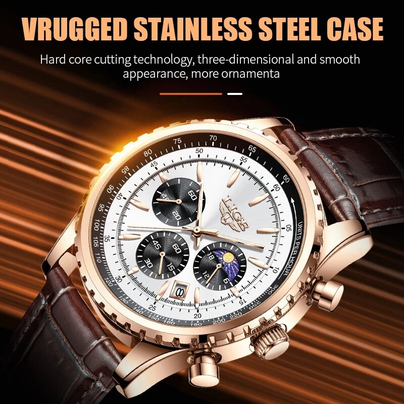 LIGE New Mens Watches Top Bran - Luxury Watch Organizer For Men recension och pris