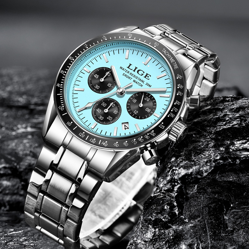 LIGE Top Brand Luxury New Men  - Luxury Watch Organizer For Men recension och pris