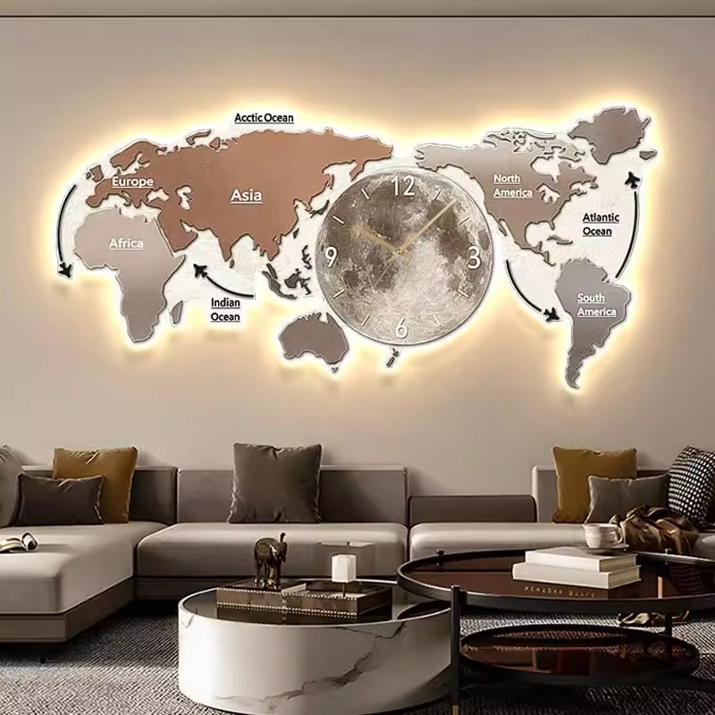 World Map Glowing Wall Clock L - Luxury Watch Wall Clock recension och pris